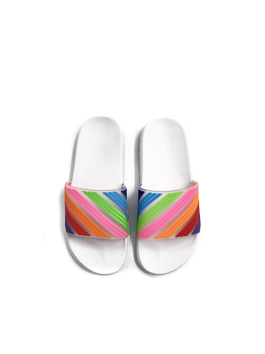 Jomix SD5093 Women's Slides Rainbow White