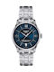 Tissot Chemin Des Tourelles Γυναικείο Ρολόι 34mm Μπαταρίας με Ασημί Μεταλλικό Μπρασελέ