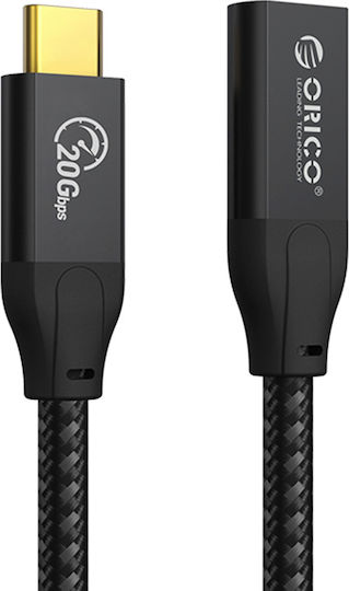 Orico Braided USB 3.2 Cable USB-C Male - USB-C Female 100W PD Black 1m