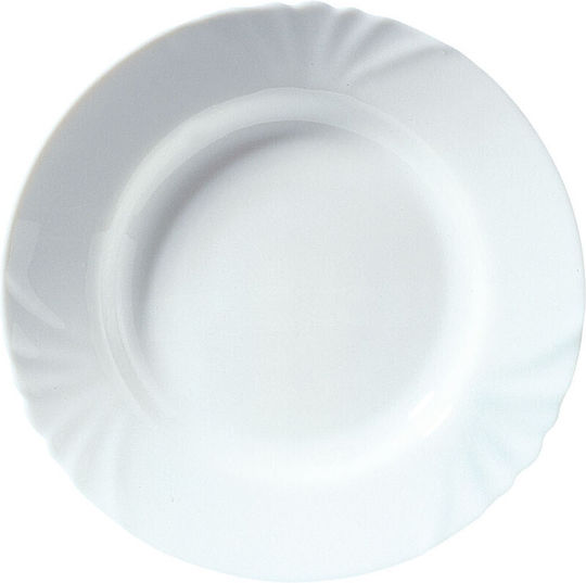 Luminarc supă 22cm Cadix Farfurie joasă din Porțelan Alb cu Diametru 22cm