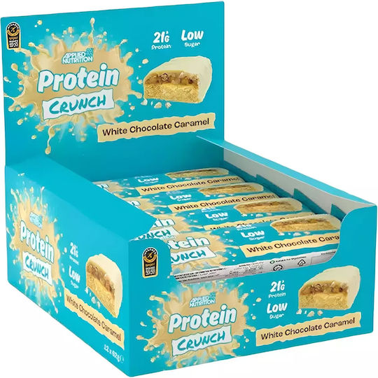Applied Nutrition Protein Crunch Batoane cu 21gr Proteină & Aromă Ciocolată albă cu caramel 12x62gr