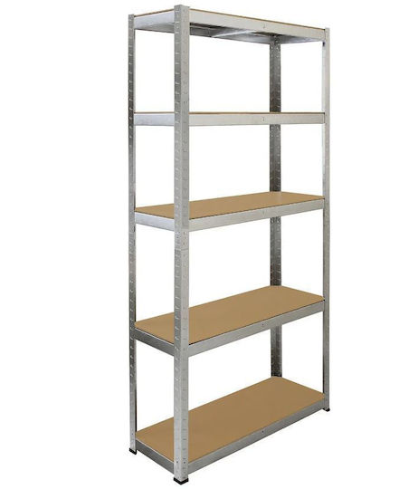 Fieldmann Raft Dexion Galvanizat 90x40x180 cm Cu 5 Rafturi Rezistență Totală 875 kg