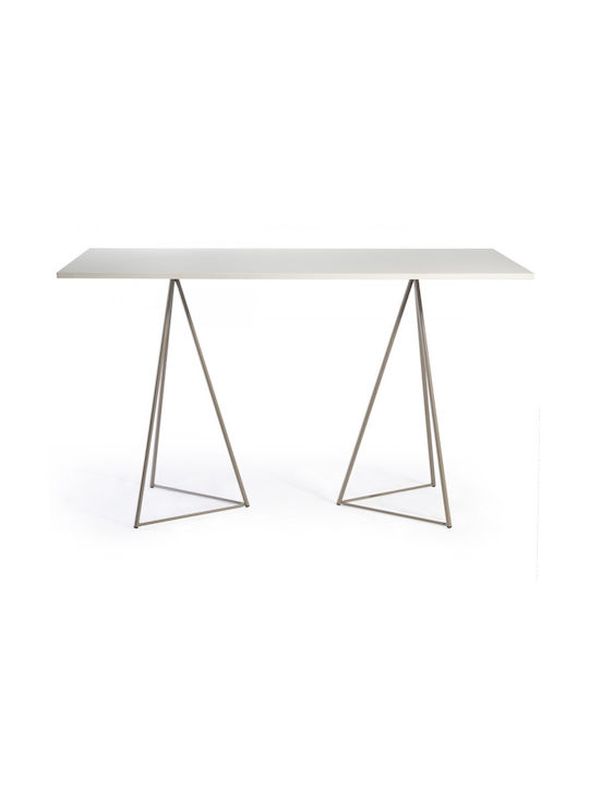 Glitter Tisch Bar Holz mit Metallgestell Weiß 180x60x107cm