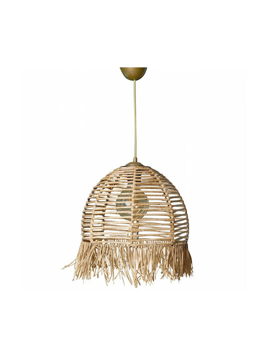 Klikareto Estia Pendant Light Beige Boho with Socket E27 30x30x25cm