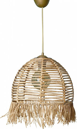 Klikareto Estia Hängelampe Beige Boho mit Fassung E27 30x30x25cm.