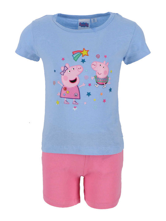 Disney Kids Sommer Pyjama für Mädchen 4-6 Jahre alt Peppa Pig #0130042 Blau