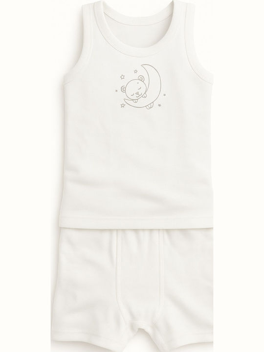 Pretty Baby Kids' Set Boxer with Undershirt White 2pcs