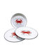 Artekko Clems Set Decorative Platters Round Metallic White 3 Pieces 37x37x3cm