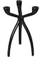 ArteLibre Candle Holder Aluminum Αλουμινένιο 3 Seats in Black Color 18x18x30.5cm 1pcs