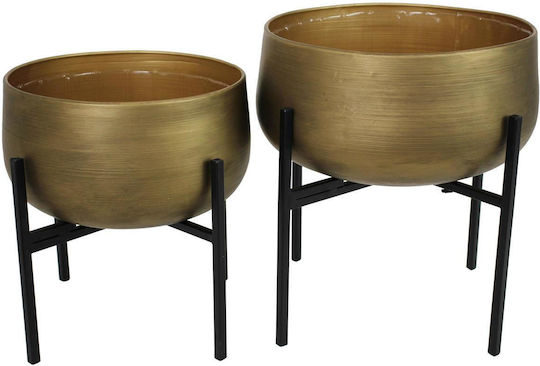 ArteLibre Planter Metal Gold with Stand 35x35x37.5cm.