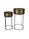 ArteLibre Planter Metal Gold with Stand 45x45x65.5cm.