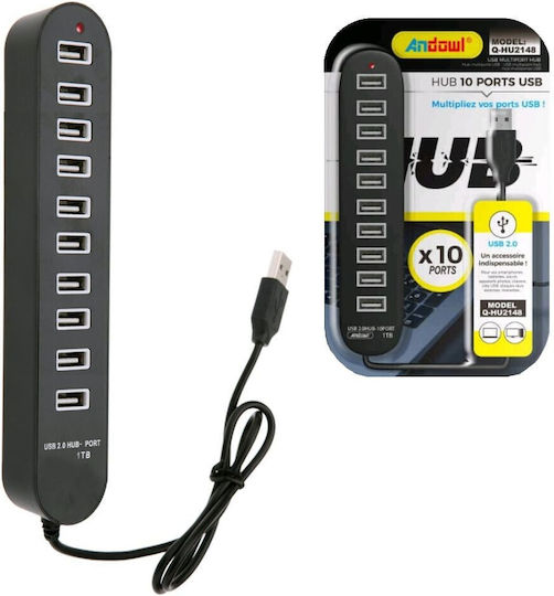 Andowl Hub 10 Θυρών USB 2.0 με σύνδεση USB-A