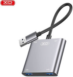 XO USB-Hub 4 Anschlüsse (USB-A) + LAN
