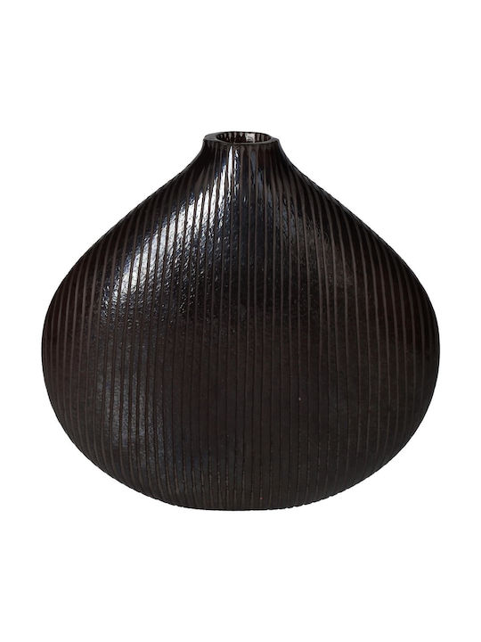 ArteLibre Βază decorativă Sticlă Negru 23.5x7x21.5cm 1buc