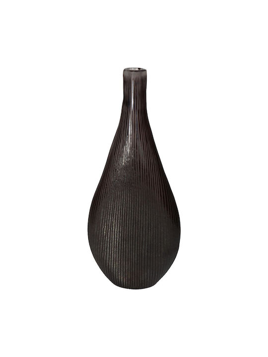 ArteLibre Βază decorativă Sticlă Negru 16.5x7x40cm 1buc