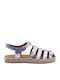 Leather Women's Flat Sandals Lilac