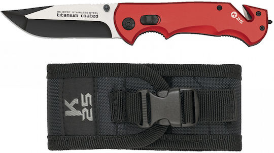 K25 Pocket Knife Red with Blade 9pcs in Sheath