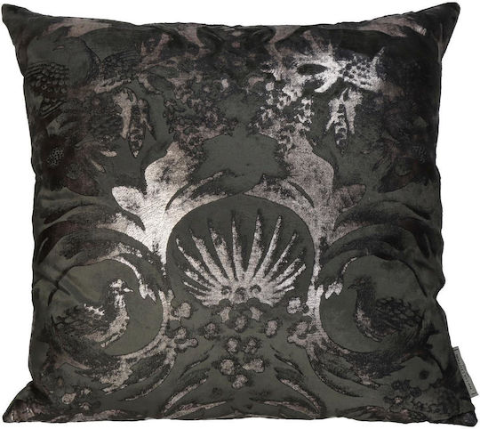 ArteLibre Sofa Cushion Pillow Bird in Velvet Gray 45x45cm