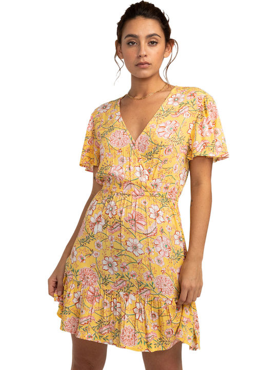Spring Light Summer Mini Dress Wrap Golden Peach