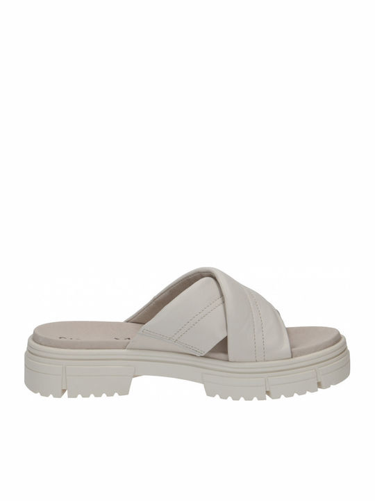 Leather Women's Flat Sandals Anatomic Off White