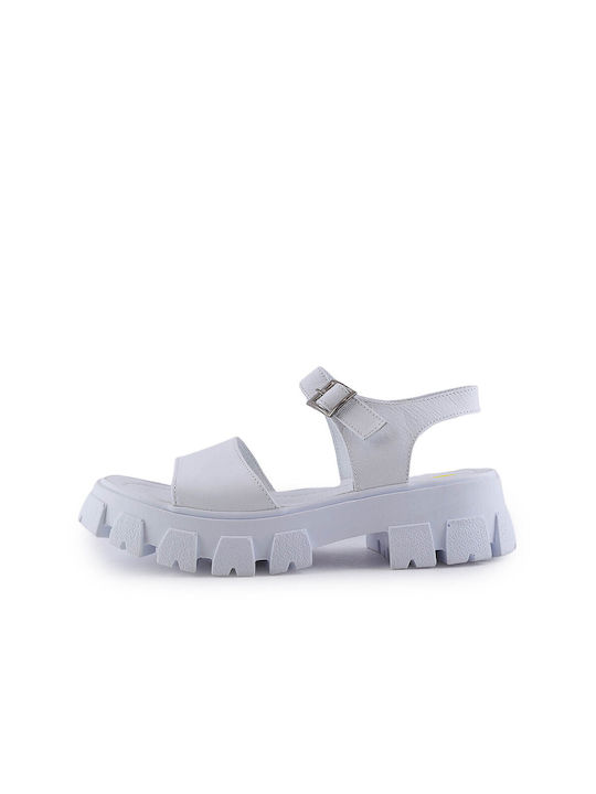 Lemon Women's Sandals with Ankle Strap White