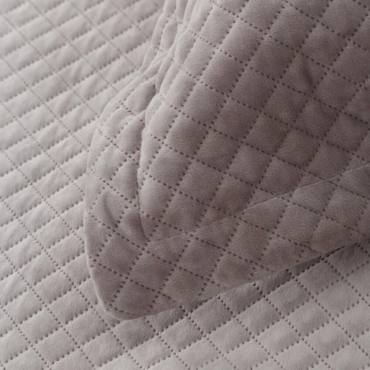 Borea Borea Decorative Pillow Case Quilt Cover Made of Gray Velvet 70x50 cm