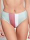 Bikini Slip Hohe Taille Gestreift