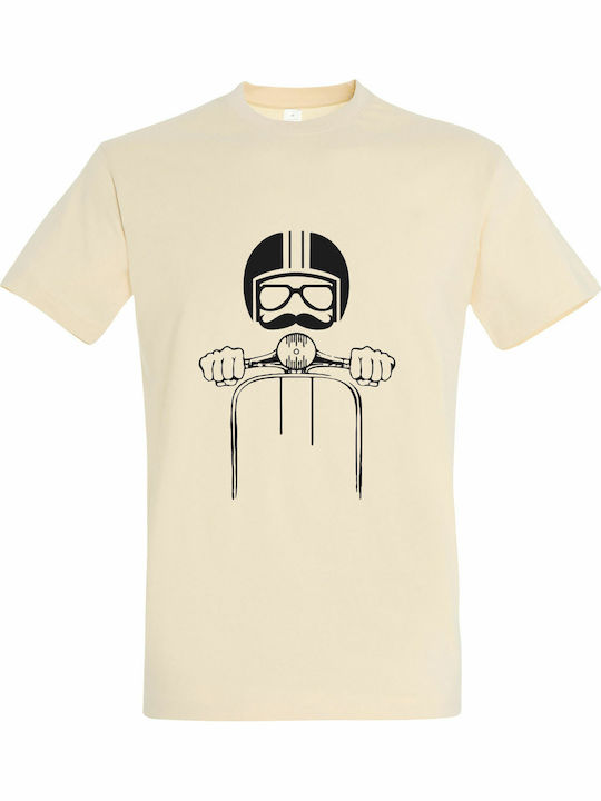 Tshirt Unisex "Vespa-Fahrer", Creme