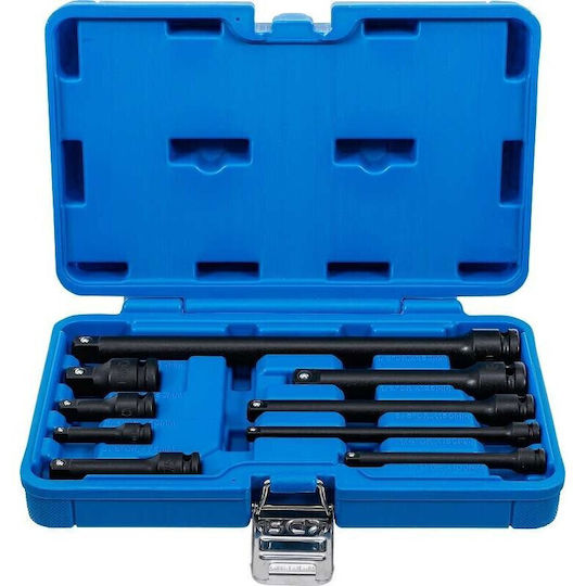 BGS Technic Set Kastanienverlängerungen Pneumatisch mit Karré 1/2" / 1/4" / 3/8" 9Stück
