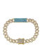 Breeze Women's Silver Identity Bracelet Gold Plated 17.5cm