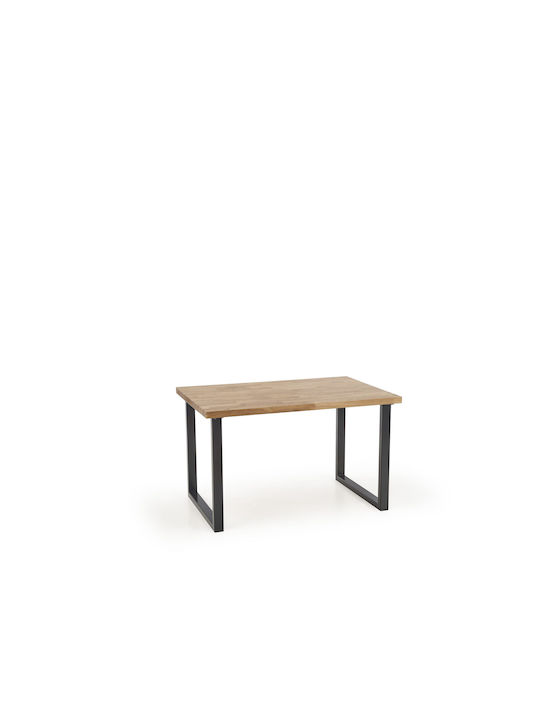 Radus Table Dining Room from Solid Wood & Metal Natural Oak / Black 120x78x76cm