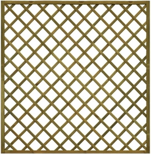Garten Spalier aus Holz mit Rhombus Rasterdesign in Beige Farbe 179x90cm