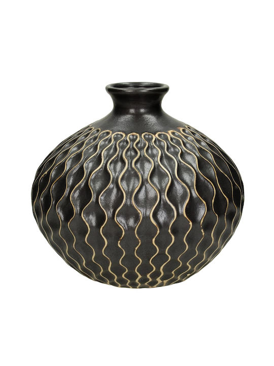 ArteLibre Vază decorativă Ceramică Negru 05152123 26x26x23cm 1buc