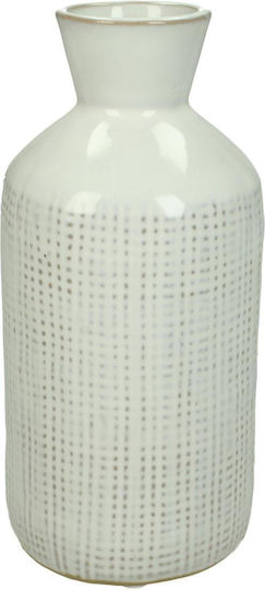 ArteLibre Vase Keramik Weiß F8.5xH18cm