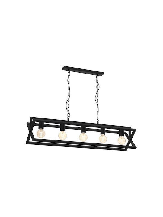 Milagro ARNOLD Pendant Chandelier Rail for 5 Bulbs E27 Black