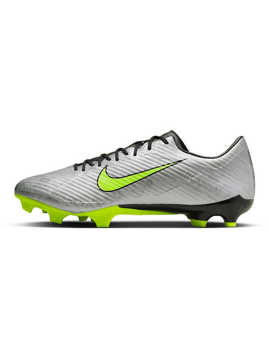 Nike Zoom Mercurial Vapor 15 Academy FG/MG Χαμηλά Ποδοσφαιρικά Παπούτσια με Τάπες Metallic Silver / Black / Volt
