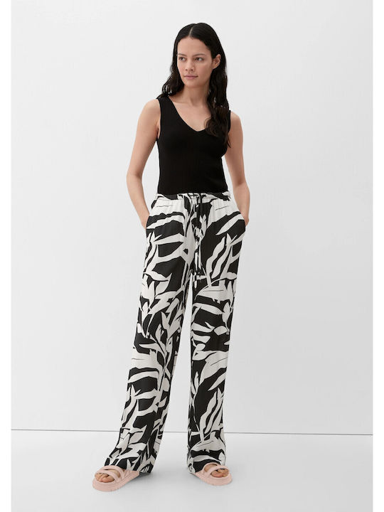 Women's Fabric Trousers with Elastic