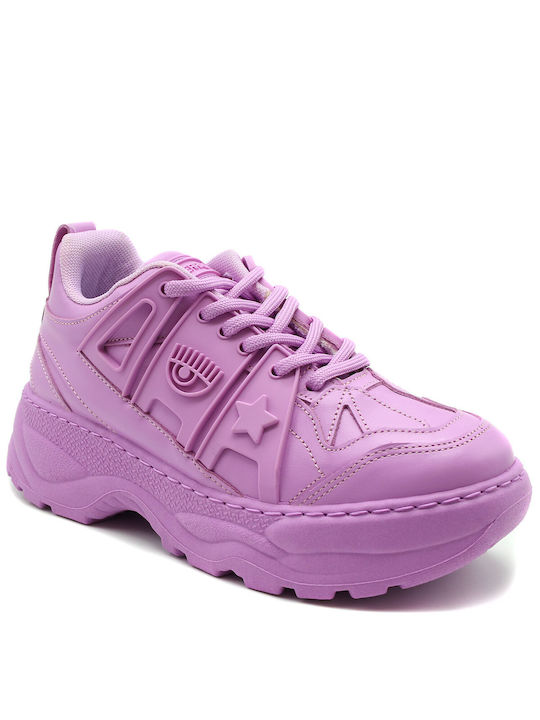 Chiara Ferragni Eye Fly Chunky Sneakers Purple