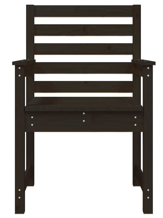Καρέκλα Εξωτερικού Χώρου Ξύλινη Μαύρη 2τμχ 60x48x91εκ.
