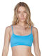 Blu4u Sports Bra Bikini Top with Adjustable Straps Turquoise