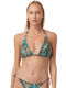 Bikini Τριγωνάκι D Cup με Ενίσχυση Floral Μαύρο