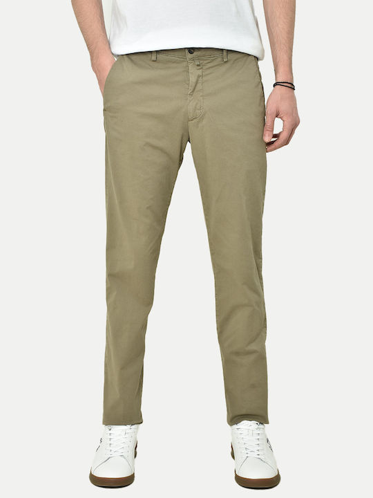 Fourten Industry Men's Trousers Chino Elastic in Regular Fit Khaki