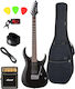 Cort X100 Standard Bundle Chitară Electrică Stratocaster cu HH Configurație Doze Negru pori deschis
