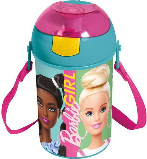 Stor POP UP Παιδικό Παγούρι Barbie Πλαστικό με Pop-Up Καπάκι 450ml