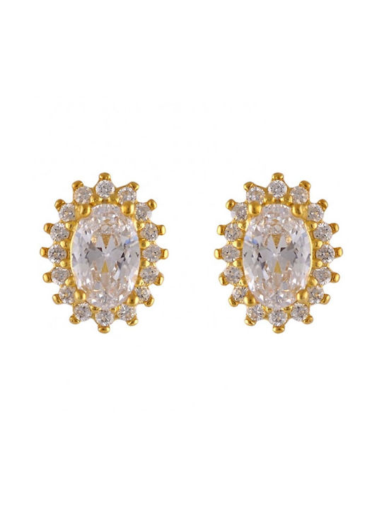 Silver Gold Plated Earrings Rosettes 925