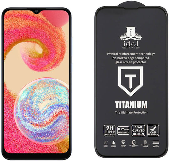 Titanium Semi Curved 0.25mm Full Glue Tempered Glass Μαύρο (Galaxy A04s)