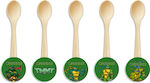 Wooden spoons with name Turtle noodles / 8pcs