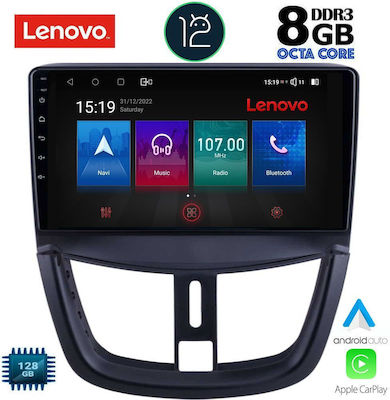 Lenovo Sistem Audio Auto pentru Peugeot 207 2007> (Bluetooth/USB/AUX/WiFi/GPS/Partitură) cu Ecran Tactil 9"