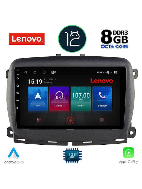 Lenovo Sistem Audio Auto pentru Fiat 500 2016> (Bluetooth/USB/AUX/WiFi/GPS) cu Ecran Tactil 9"