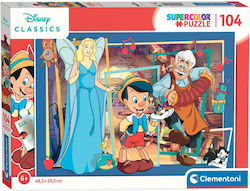 Kinderpuzzle Supercolor Pinocchio für 6++ Jahre 104pcs Clementoni